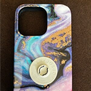 PopSocket Swirl Grip - Gold and Blue Marble